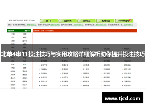 北单4串11投注技巧与实用攻略详细解析助你提升投注技巧